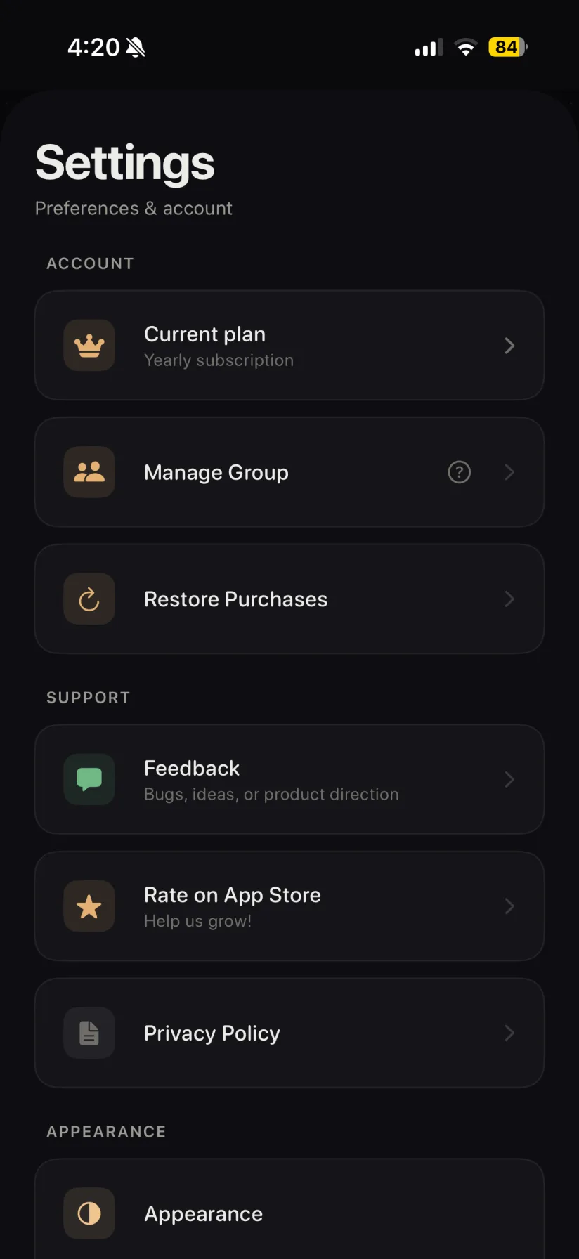 Shared groups, sync and subscription